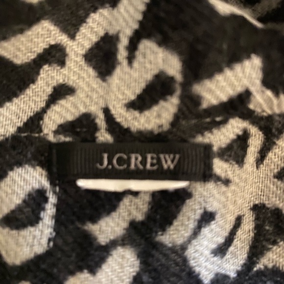 J.Crew Black and White Bow Print Scarf - Picture 3 of 4